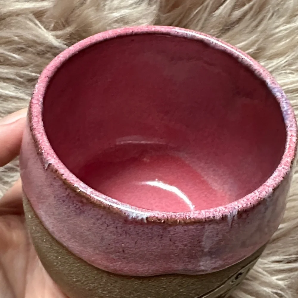 Pink Salt Ceramics Dachshund Handcrafted Pink and Tan Dog Mug One of a Kind